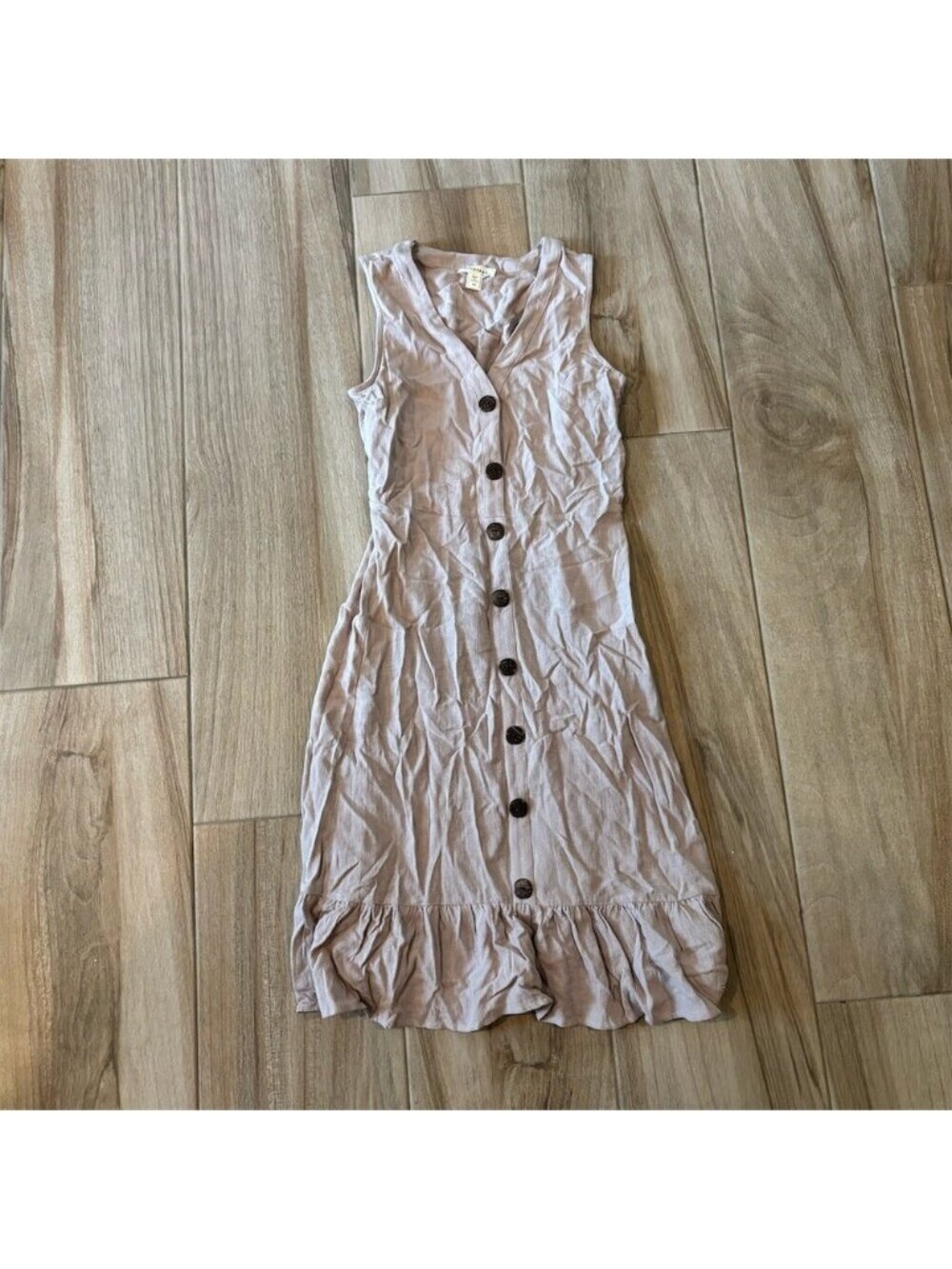 Monteau Los Angeles Dress Womens Size M Pink Button Front Midi